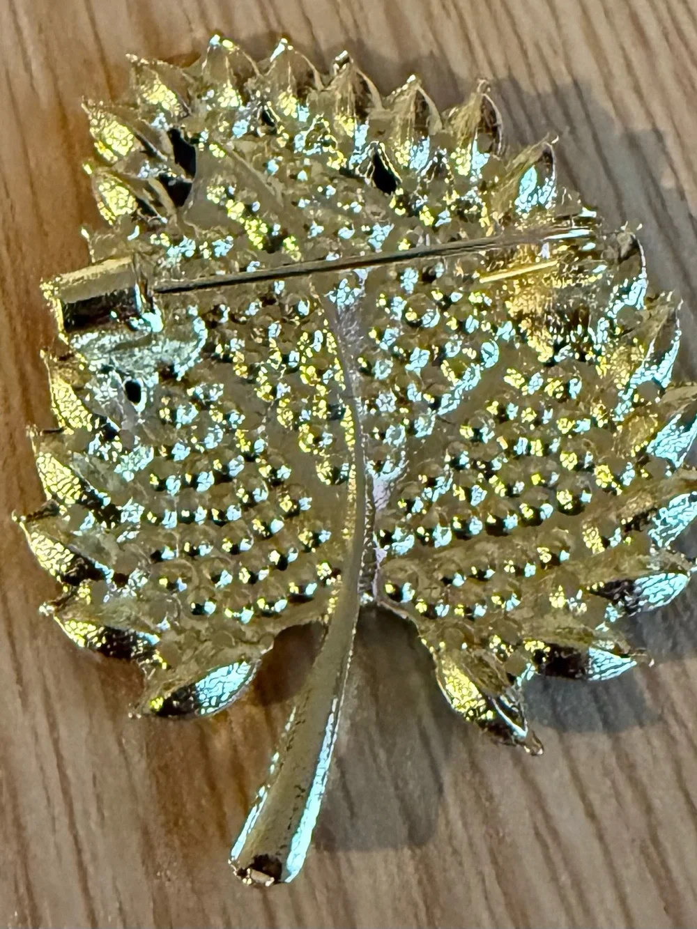 Pink Crystal Butterfly Brooch  and Leaf  Rhinestones